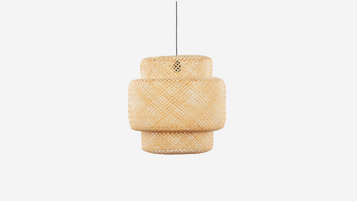 Abat-jour en suspension bambou naturel