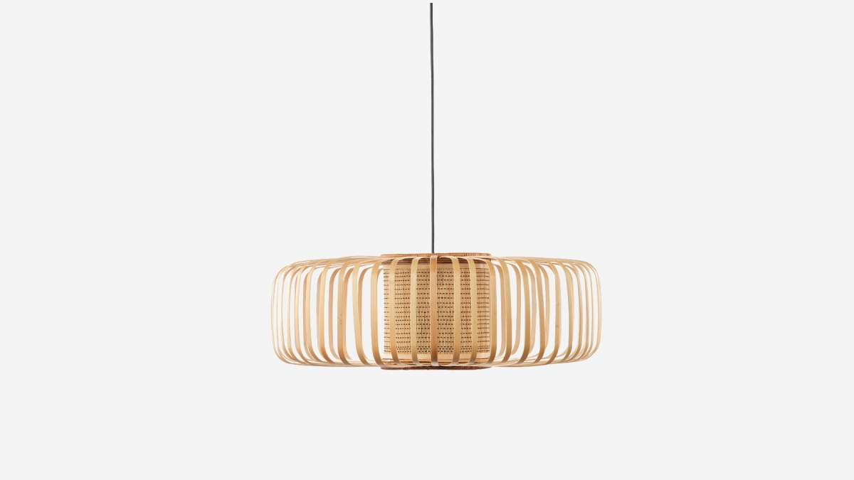 Suspension ronde bambou naturel