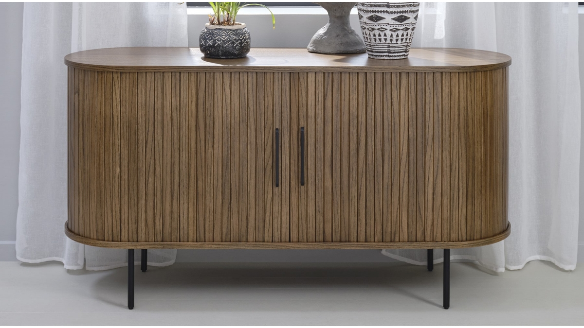 Buffet 2 portes 140 cm - Bois foncé - ALBA