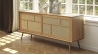 Buffet 2 portes 180 cm - Bois et rotin - CAPRI